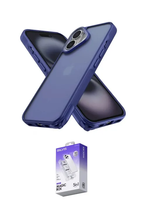 ieg™ iPhone 16 Kılıf Atlas Form - Siyah Bilvis 5in1 3D Magic Cam Ekran Koruyucu