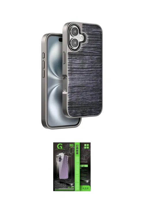 ieg™ iPhone 16 Kılıf Atlas Minimal Özel Seri - Şeffaf 360 Full Body Arka Koruyucu