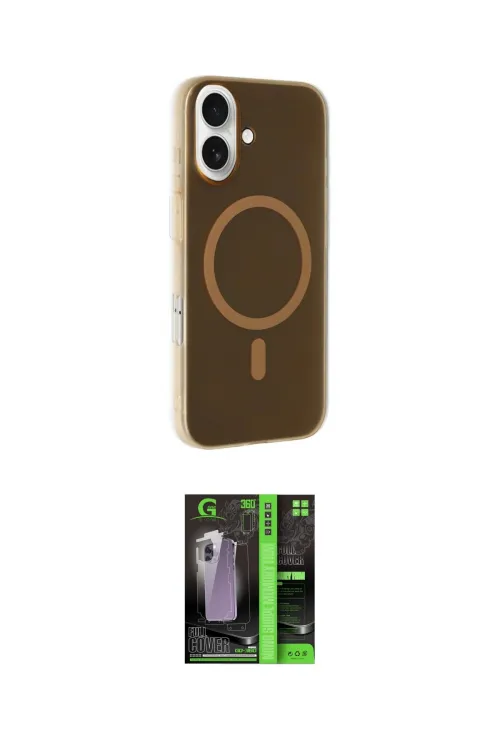 ieg™ iPhone 16 Kılıf Çekirdek Modern Prime - Şeffaf 360 Full Body Arka Koruyucu