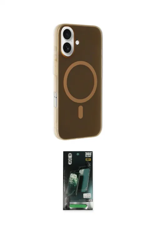 ieg™ iPhone 16 Kılıf Çekirdek Modern Prime - Siyah 360 Mat Full Body Arka Koruyucu