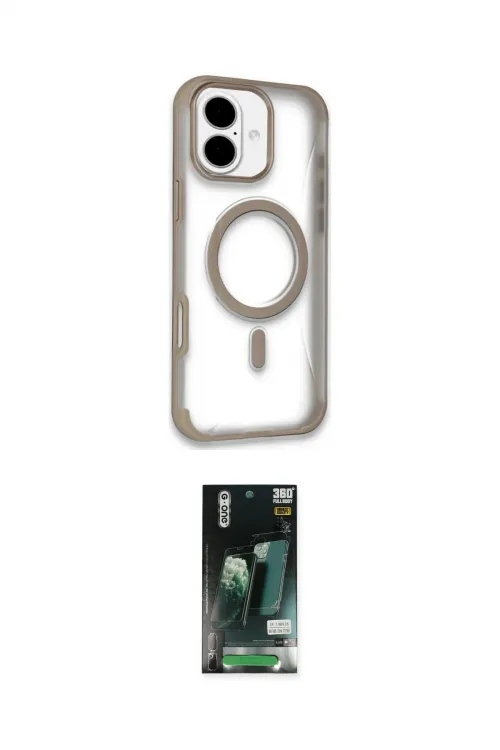 ieg™ iPhone 16 Kılıf Eksen Klasik Koleksiyonu - Siyah 360 Mat Full Body Arka Koruyucu