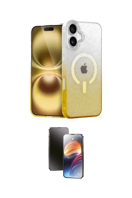 ieg™ iPhone 16 Kılıf Eksen Minimal Özel Seri - Siyah 3D Antistatik Mat Seramik Nano Ekran Koruyucu