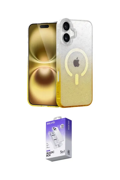 ieg™ iPhone 16 Kılıf Eksen Minimal Özel Seri - Siyah Bilvis 5in1 3D Magic Cam Ekran Koruyucu