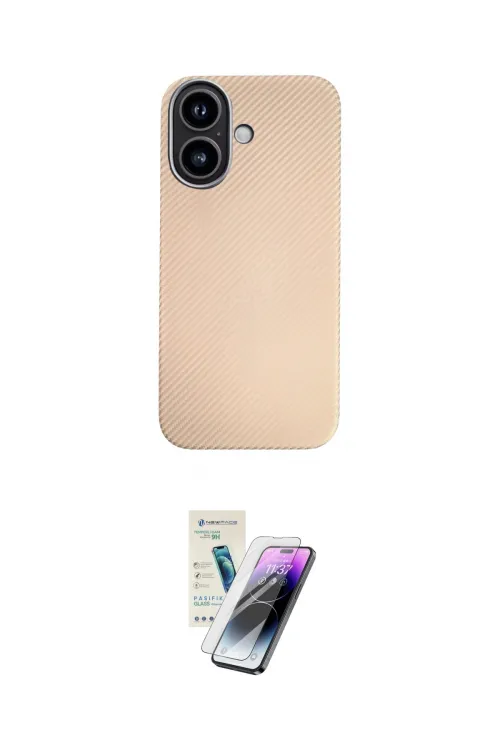 ieg™ iPhone 16 Kılıf Eksen Prime - Şeffaf Pasifik Cam Ekran Koruyucu
