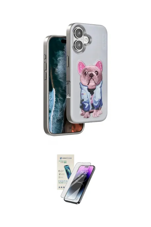 ieg™ iPhone 16 Kılıf İz Minimal Koleksiyonu - Şeffaf Pasifik Cam Ekran Koruyucu