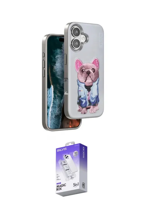 ieg™ iPhone 16 Kılıf İz Minimal Koleksiyonu - Siyah Bilvis 5in1 3D Magic Cam Ekran Koruyucu