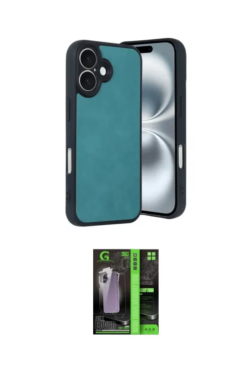 ieg™ iPhone 16 Kılıf Kıvılcım Işık Serisi - Şeffaf 360 Full Body Arka Koruyucu