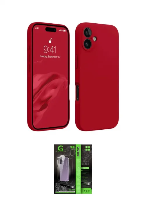 ieg™ iPhone 16 Kılıf Kozmos Yansıma Özel Seri - Şeffaf 360 Full Body Arka Koruyucu