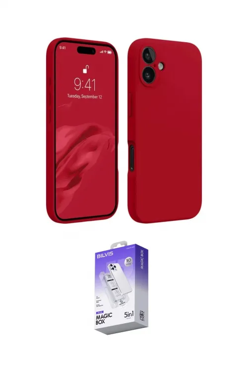 ieg™ iPhone 16 Kılıf Kozmos Yansıma Özel Seri - Siyah Bilvis 5in1 3D Magic Cam Ekran Koruyucu