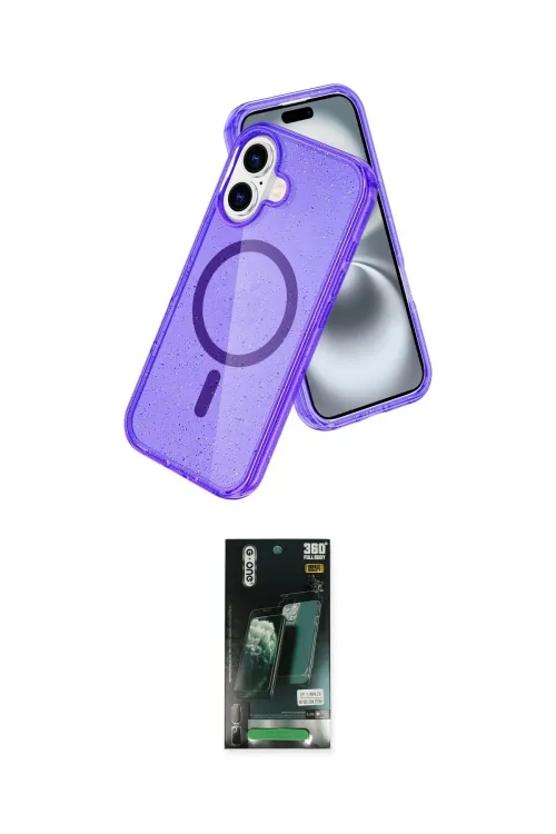 ieg™ iPhone 16 Kılıf Nova Asil Prime - Siyah 360 Mat Full Body Arka Koruyucu