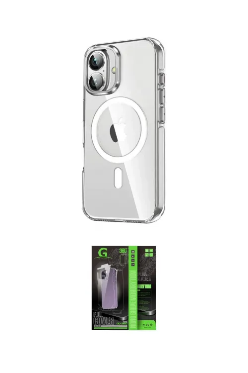 ieg™ iPhone 16 Kılıf Nova Doku - Şeffaf 360 Full Body Arka Koruyucu