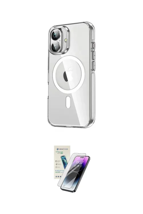 ieg™ iPhone 16 Kılıf Nova Doku - Şeffaf Pasifik Cam Ekran Koruyucu