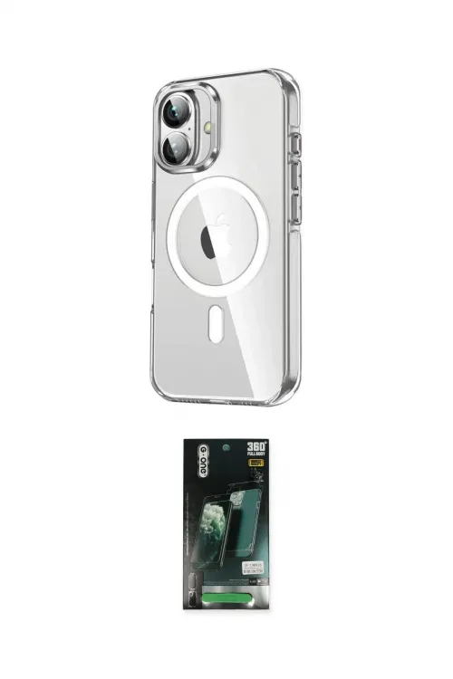 ieg™ iPhone 16 Kılıf Nova Doku - Siyah 360 Mat Full Body Arka Koruyucu