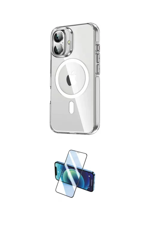 ieg™ iPhone 16 Kılıf Nova Doku - Siyah 3D Antistatik Seramik Nano Ekran Koruyucu