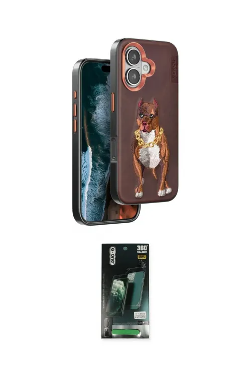 ieg™ iPhone 16 Kılıf Nova Form Koleksiyonu - Siyah 360 Mat Full Body Arka Koruyucu