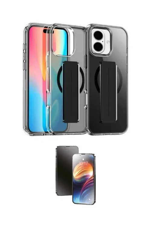 ieg™ iPhone 16 Kılıf Nova Işık Koleksiyonu - Siyah 3D Antistatik Mat Seramik Nano Ekran Koruyucu