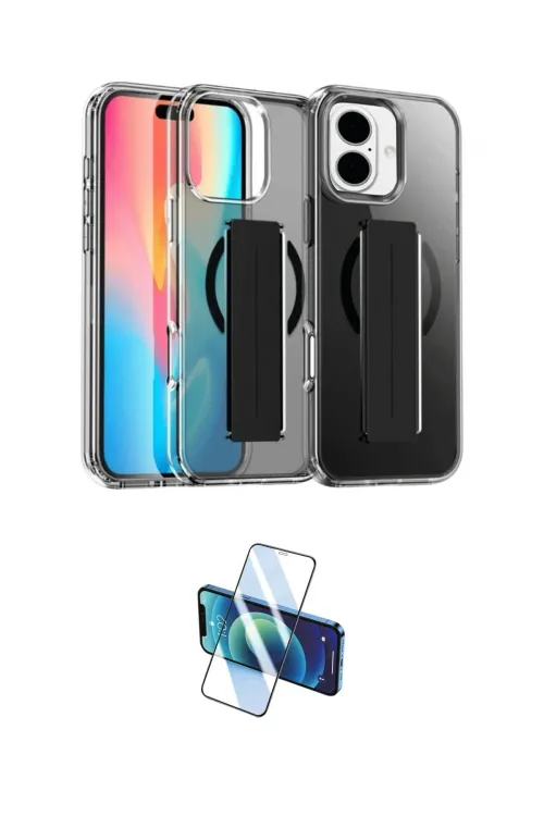 ieg™ iPhone 16 Kılıf Nova Işık Koleksiyonu - Siyah 3D Antistatik Seramik Nano Ekran Koruyucu
