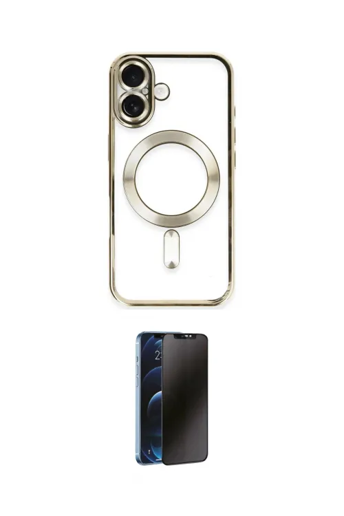 ieg™ iPhone 16 Kılıf Nova Işık Özel Seri - Siyah 3D Antistatik Hayalet Cam Ekran Koruyucu