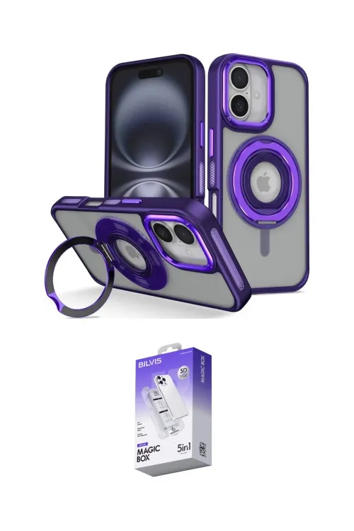ieg™ iPhone 16 Kılıf Nova Minimal Serisi - Siyah Bilvis 5in1 3D Magic Cam Ekran Koruyucu