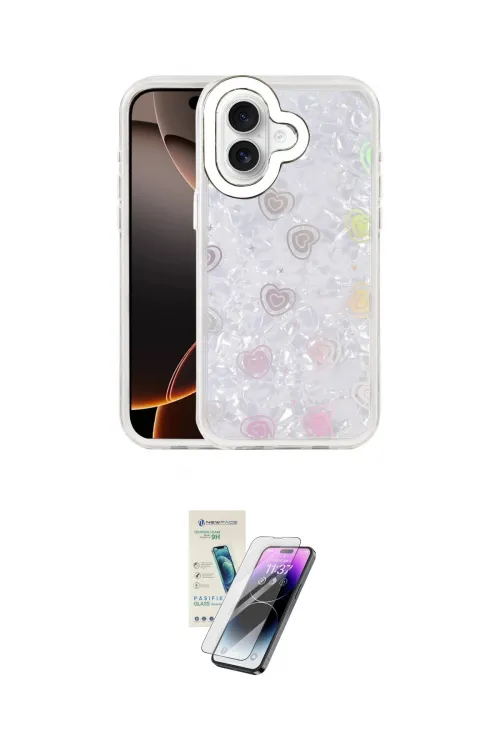 ieg™ iPhone 16 Kılıf Odak Prime - Şeffaf Pasifik Cam Ekran Koruyucu