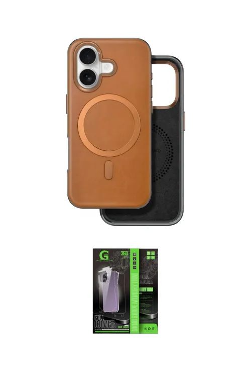 ieg™ iPhone 16 Kılıf Pusula Işık Koleksiyonu - Şeffaf 360 Full Body Arka Koruyucu