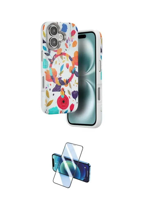 ieg™ iPhone 16 Kılıf Siluet Doku - Siyah 3D Antistatik Seramik Nano Ekran Koruyucu
