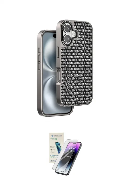 ieg™ iPhone 16 Kılıf Siluet Form Serisi - Şeffaf Pasifik Cam Ekran Koruyucu