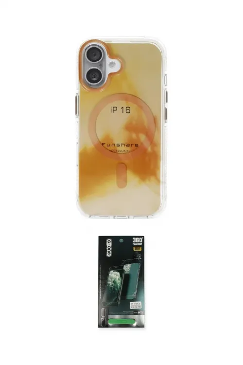 ieg™ iPhone 16 Kılıf Ufuk Doku Prime - Siyah 360 Mat Full Body Arka Koruyucu