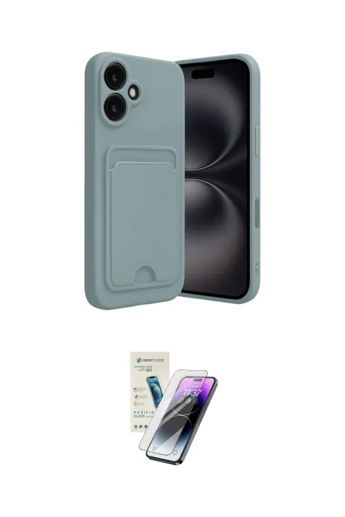 ieg™ iPhone 16 Kılıf Vadi Çizgi Prime - Şeffaf Pasifik Cam Ekran Koruyucu