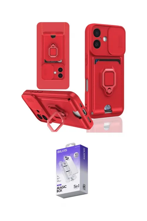 ieg™ iPhone 16 Kılıf Vadi Form Prime - Siyah Bilvis 5in1 3D Magic Cam Ekran Koruyucu