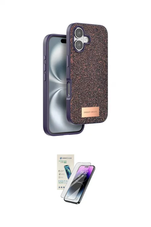 ieg™ iPhone 16 Kılıf Vadi Klasik Serisi - Şeffaf Pasifik Cam Ekran Koruyucu