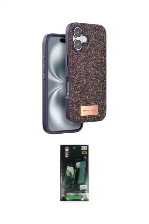 ieg™ iPhone 16 Kılıf Vadi Klasik Serisi - Siyah 360 Mat Full Body Arka Koruyucu