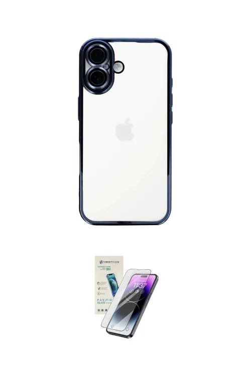 ieg™ iPhone 16 Kılıf Vadi Minimal - Şeffaf Pasifik Cam Ekran Koruyucu