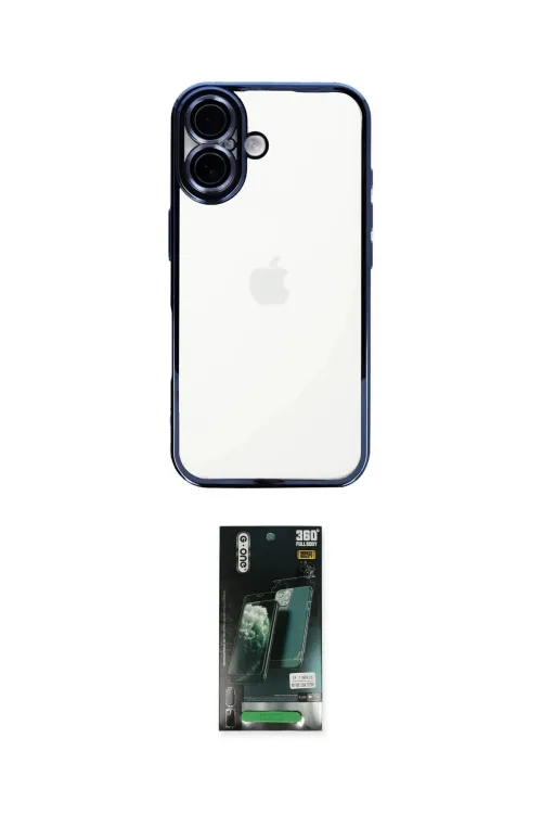 ieg™ iPhone 16 Kılıf Vadi Minimal - Siyah 360 Mat Full Body Arka Koruyucu