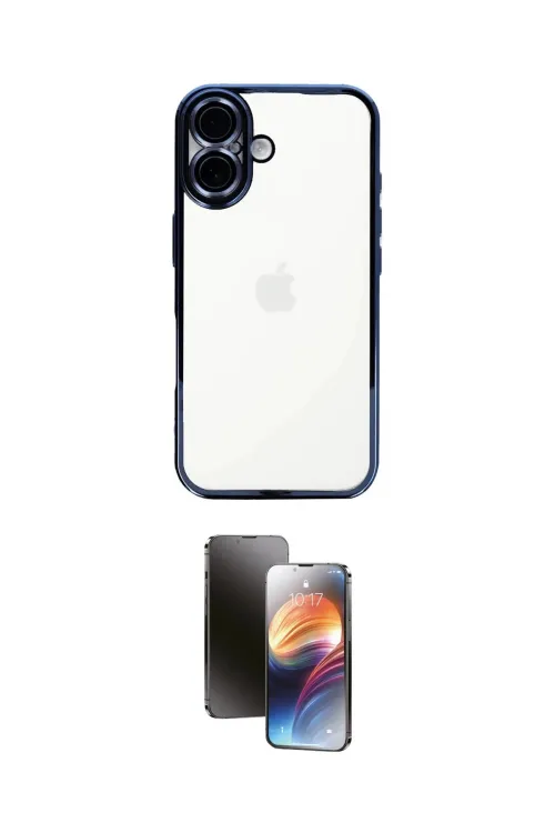 ieg™ iPhone 16 Kılıf Vadi Minimal - Siyah 3D Antistatik Mat Seramik Nano Ekran Koruyucu