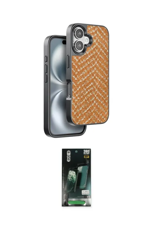 ieg™ iPhone 16 Kılıf Vadi Özel Seri - Siyah 360 Mat Full Body Arka Koruyucu
