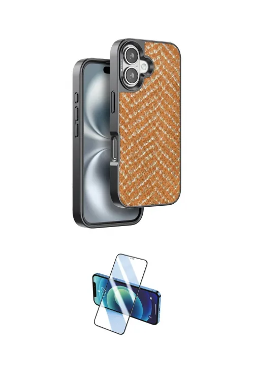 ieg™ iPhone 16 Kılıf Vadi Özel Seri - Siyah 3D Antistatik Seramik Nano Ekran Koruyucu