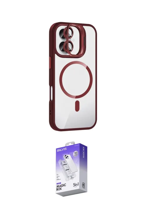 ieg™ iPhone 16 Kılıf Yadigar Asil Koleksiyonu - Siyah Bilvis 5in1 3D Magic Cam Ekran Koruyucu