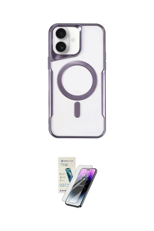 ieg™ iPhone 16 Kılıf Yadigar Klasik Özel Seri - Şeffaf Pasifik Cam Ekran Koruyucu