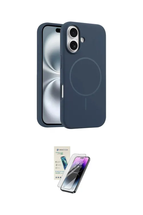 ieg™ iPhone 16 Kılıf Yankı Form Serisi - Şeffaf Pasifik Cam Ekran Koruyucu