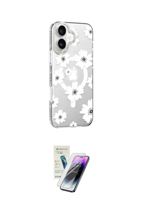 ieg™ iPhone 16 Kılıf Yörünge Işık Prime - Şeffaf Pasifik Cam Ekran Koruyucu