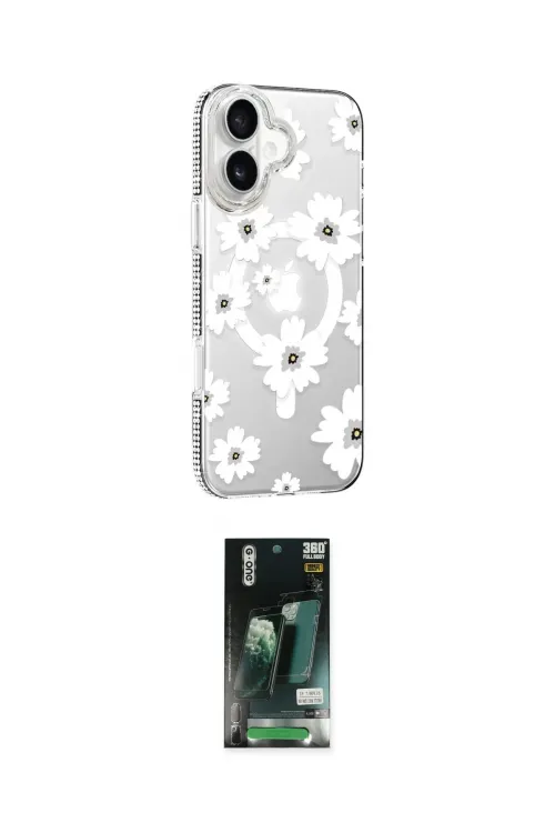 ieg™ iPhone 16 Kılıf Yörünge Işık Prime - Siyah 360 Mat Full Body Arka Koruyucu