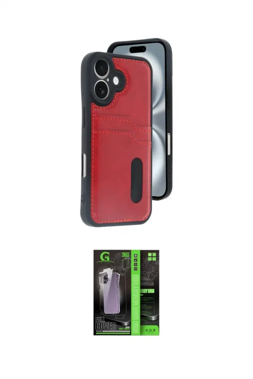 ieg™ iPhone 16 Kılıf Yörünge Işık Serisi - Şeffaf 360 Full Body Arka Koruyucu