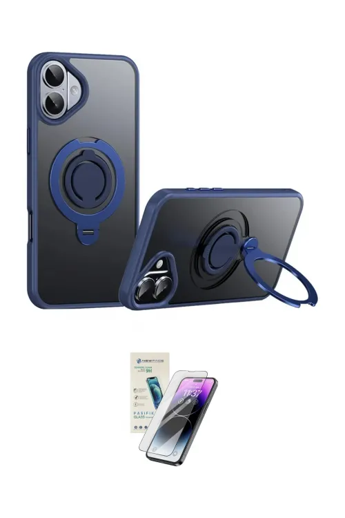 ieg™ iPhone 16 Kılıf Zirve Çizgi Prime - Şeffaf Pasifik Cam Ekran Koruyucu