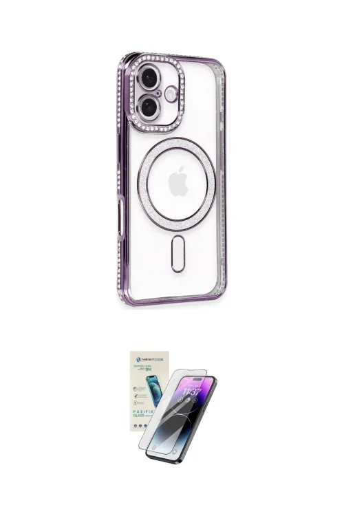 ieg™ iPhone 16 Kılıf Zirve Doku Prime - Şeffaf Pasifik Cam Ekran Koruyucu