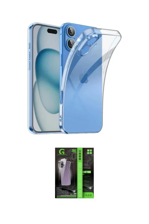 ieg™ iPhone 16 Kılıf Zirve Doku - Şeffaf 360 Full Body Arka Koruyucu