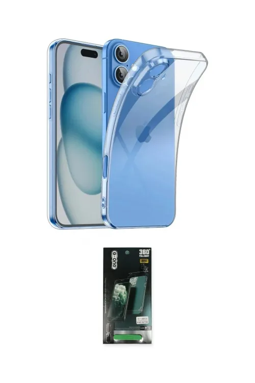 ieg™ iPhone 16 Kılıf Zirve Doku - Siyah 360 Mat Full Body Arka Koruyucu