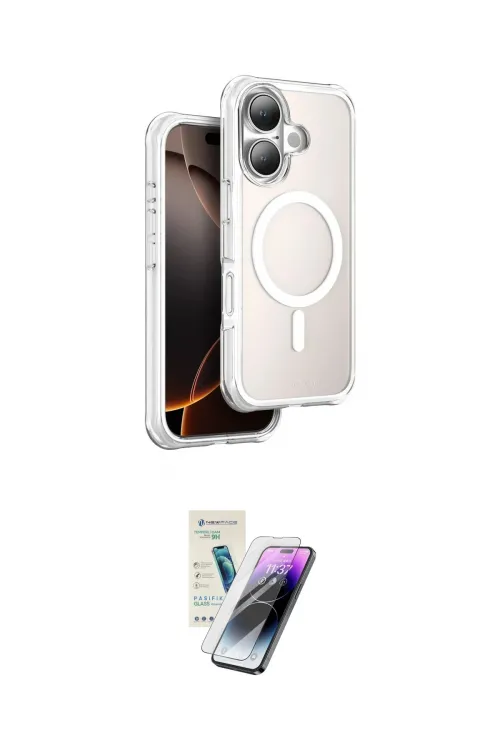 ieg™ iPhone 16 Kılıf Zirve Klasik Prime - Şeffaf Pasifik Cam Ekran Koruyucu
