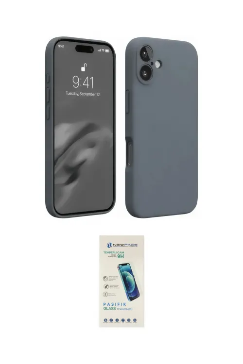 ieg™ iPhone 16 Plus Kılıf Ahenk Serisi - Şeffaf Pasifik Cam Ekran Koruyucu