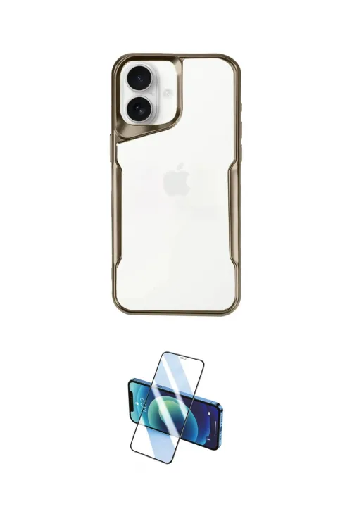 ieg™ iPhone 16 Plus Kılıf Akış Çizgi Koleksiyonu - Siyah 3D Antistatik Seramik Nano Ekran Koruyucu